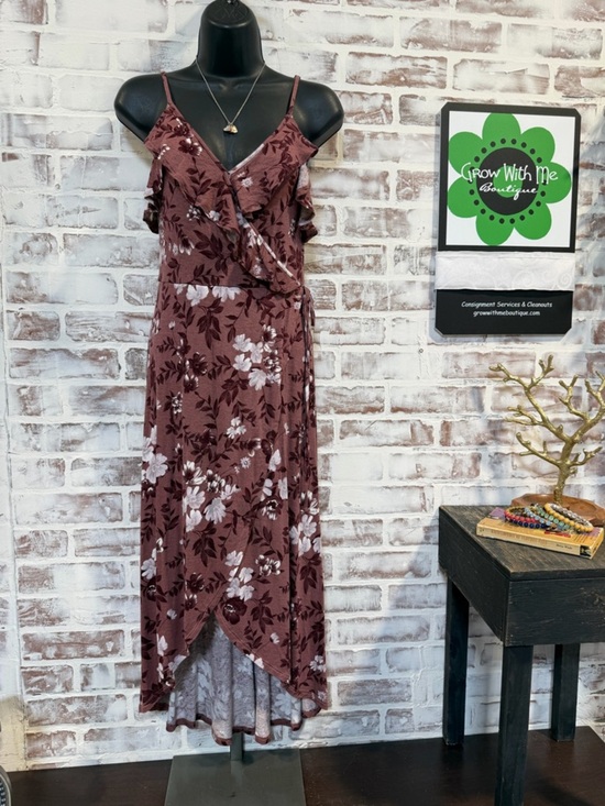American Eagle Outfitters Dresses & Skirts - American Eagle Outfitters Mauve Floral High-Low Wrap Dress XS
